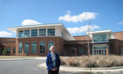 Alice, shown at Carrboro High School, has worked for excellent schools
